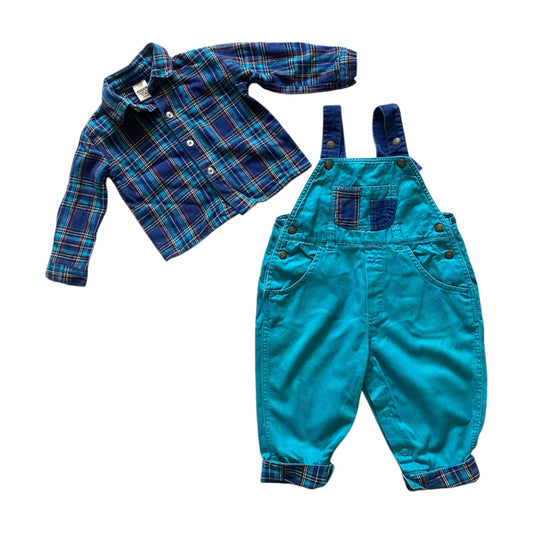 Vintage adams two piece dungarees set. Size 6-12 months.