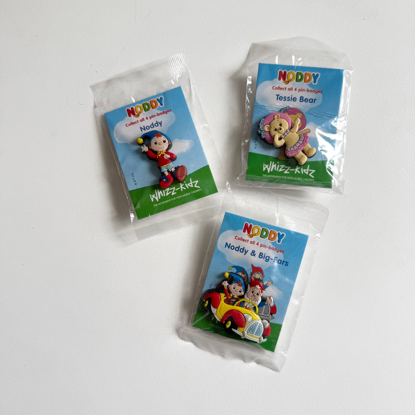 Set of three noddy pin badges