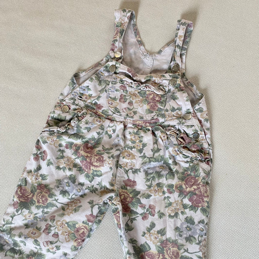 Vintage floral dungarees 6-12 months