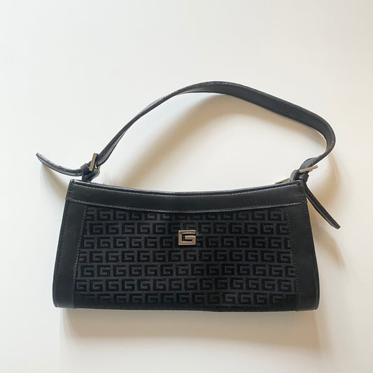 Vintage Y2K black monogram shoulder bag