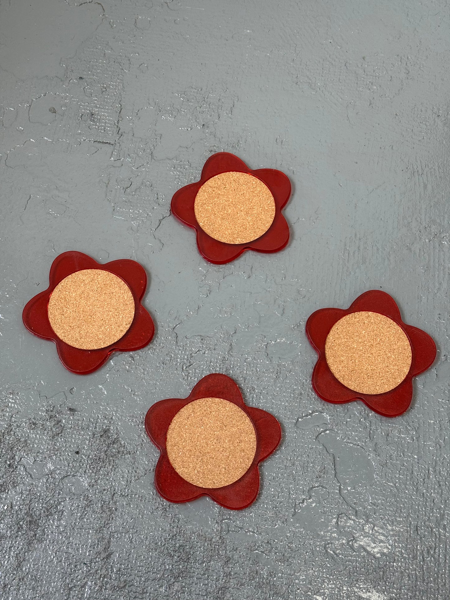 Vintage Y2k block flower drink coasters