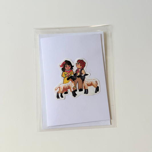 Recycled & homemade vintage card - Rosie & Jim