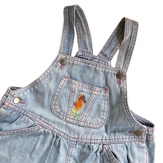 90s vintage mother care shortall dungarees 6-7years