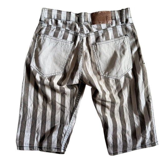 Vintage striped jean shorts / jorts. Size 8 imo!
