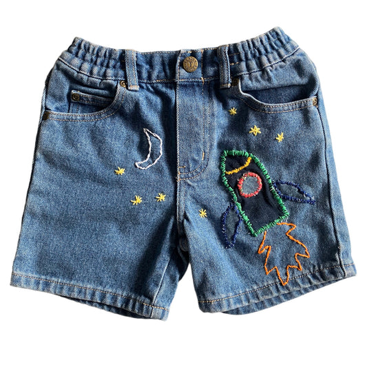 Vintage trader embroidered rocket shorts age 4 years