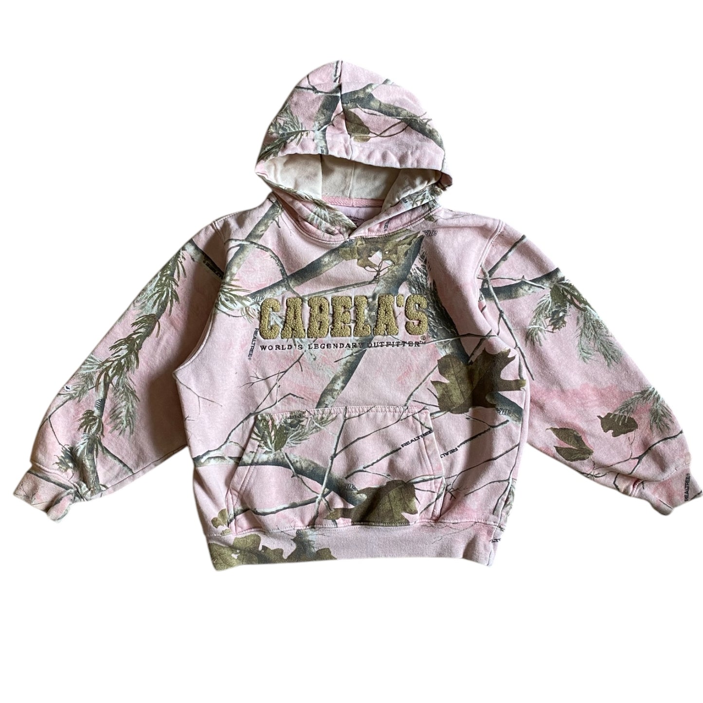 Vintage real tree pink hoodie. Size 5-6 years.