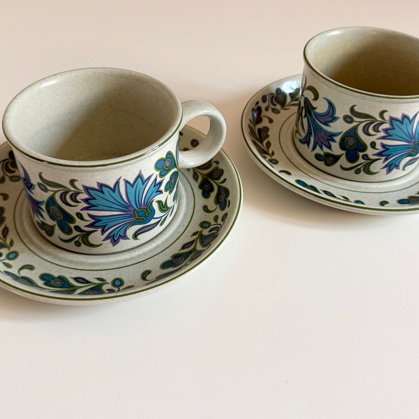 Vintage 70s cup & saucer set of two.