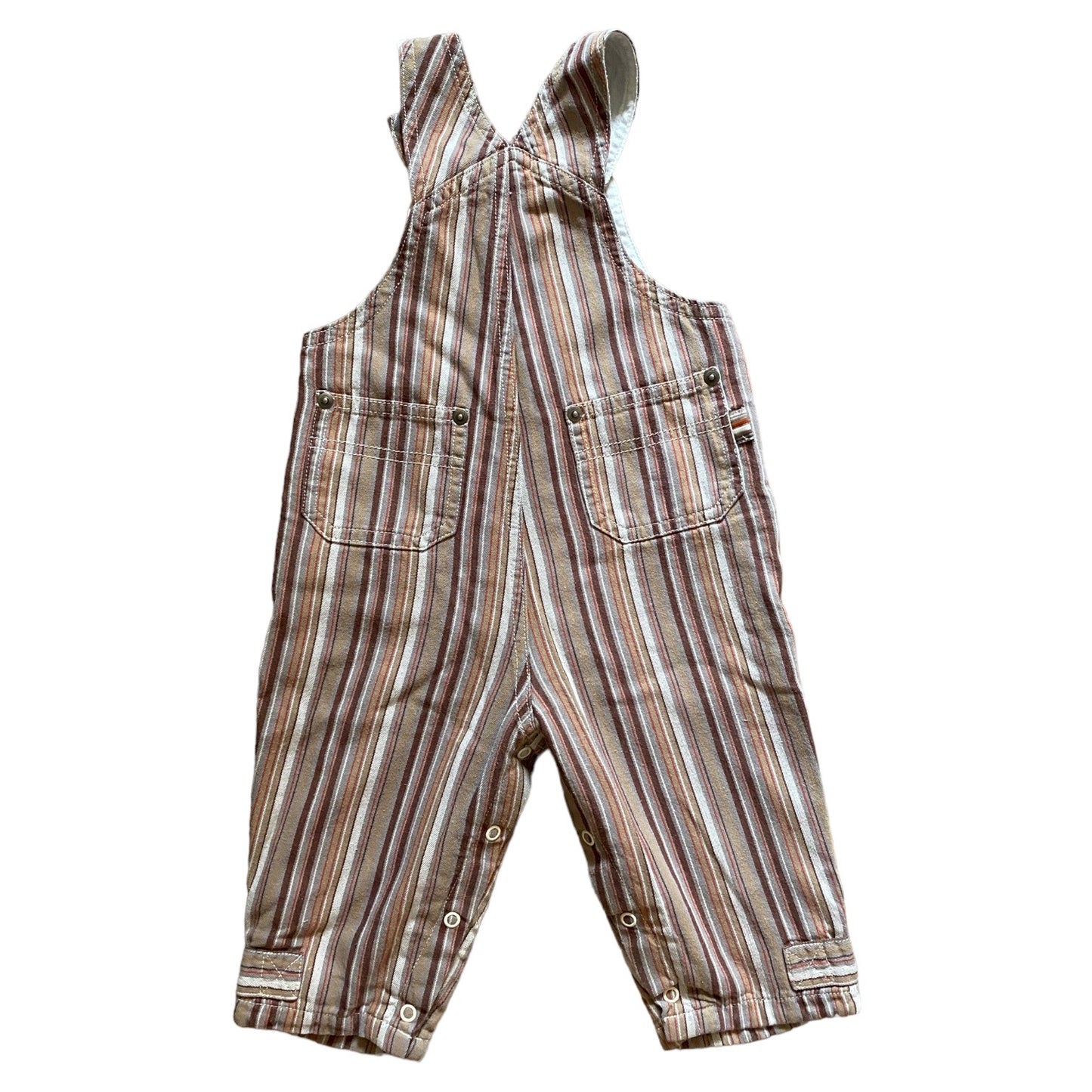 Vintage mothercare brown striped dungarees 9-12 months