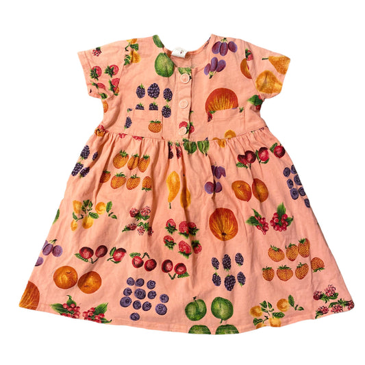 Fruit printed dress in peach 18m - 2 years