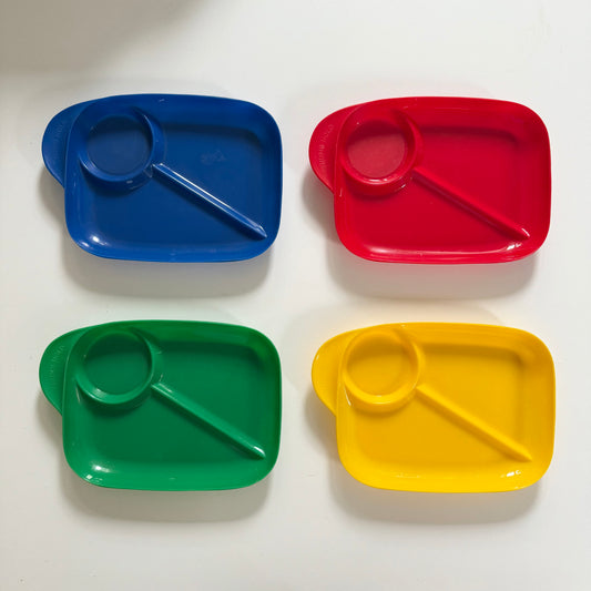 Vintage colour block rectangular plates