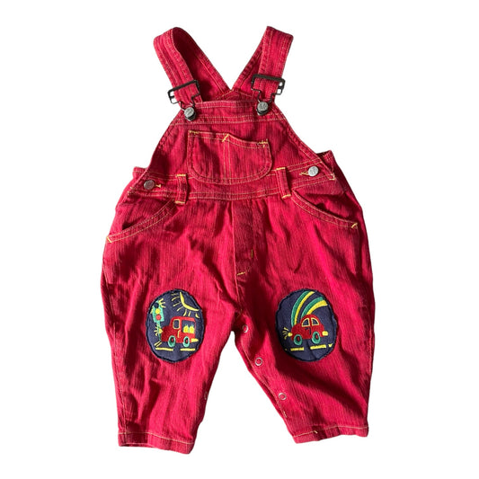 Vintage ladybird red dungarees. Age 3-6 months