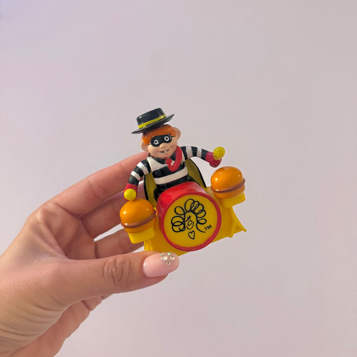 Vintage 1993 McDonald's Hamburglar Drummer toy