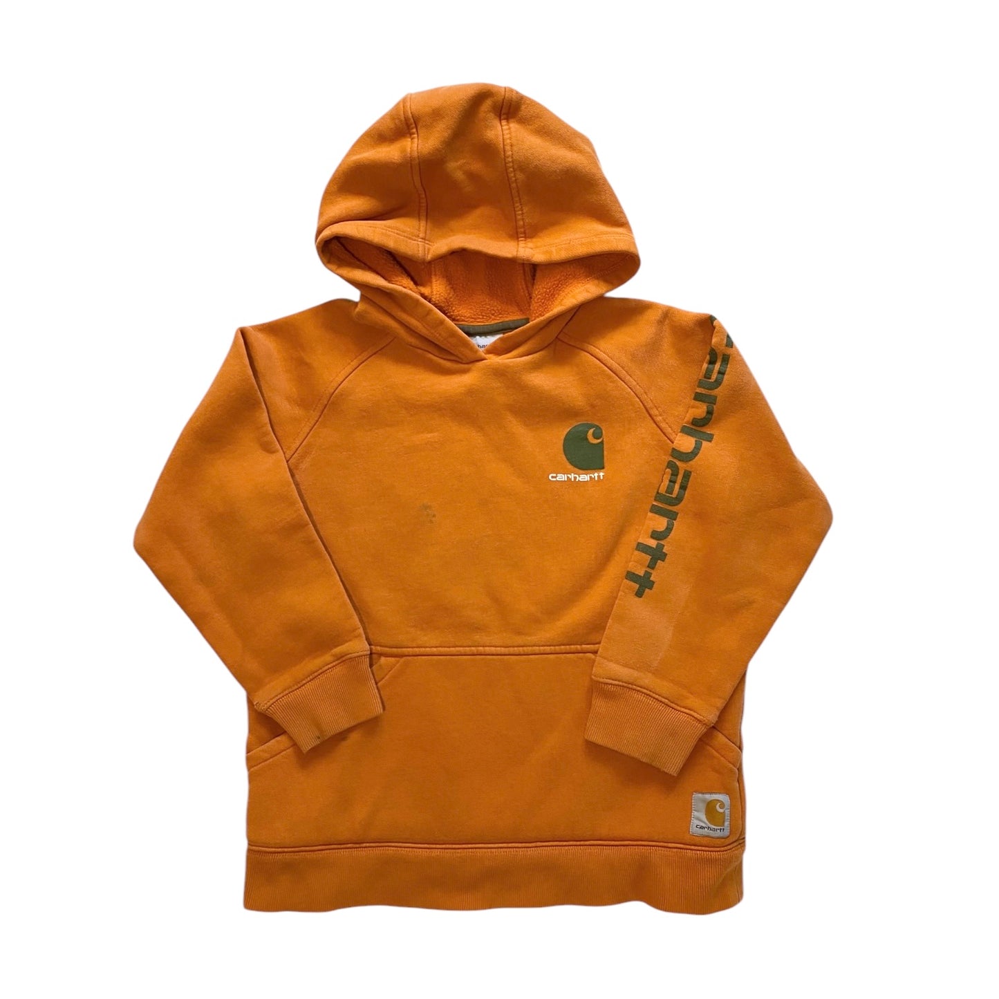 Orange carhartt hoodie. Size 8 years. Condition as shown.