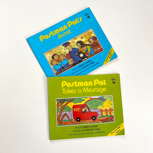 Set of two 1982 + 1983 vintage postman Pat books.
