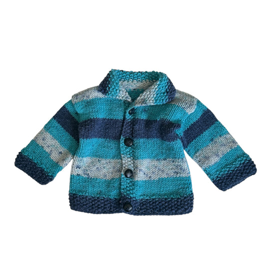 Vintage blue knitted cardigan. Size 18months - 2 yrs