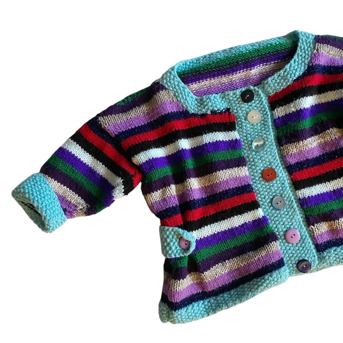 Vintage knitted striped cardigan age 3 years ( approx!)