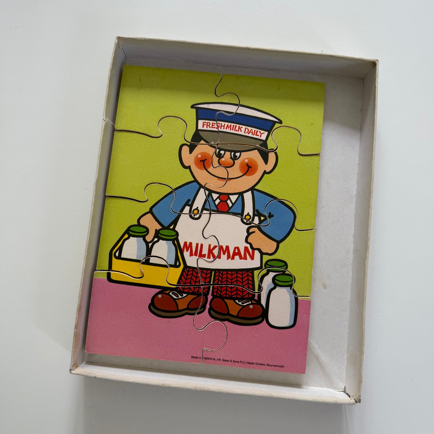 Vintage milkman wooden puzzle