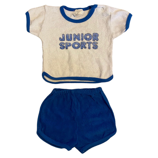 Vintage junior sports Terry towelling Co ord set 0-3 months.