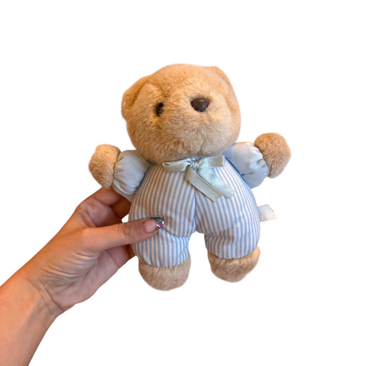 Vintage soft plush teddy with rattle inside.