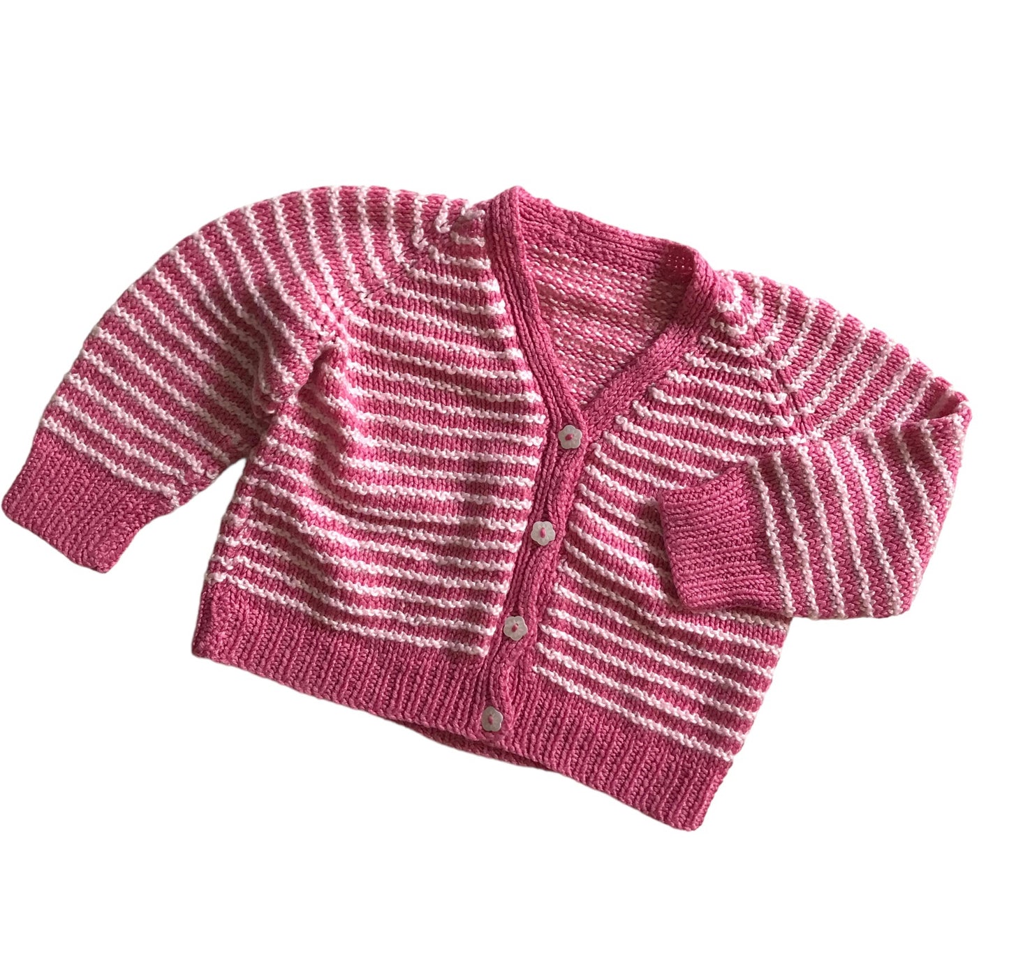 Pink stripe vintage cardigan ~ 6 months