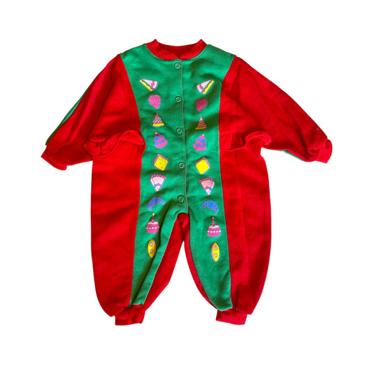 Vintage cake print colourblock romper. Size 12 months