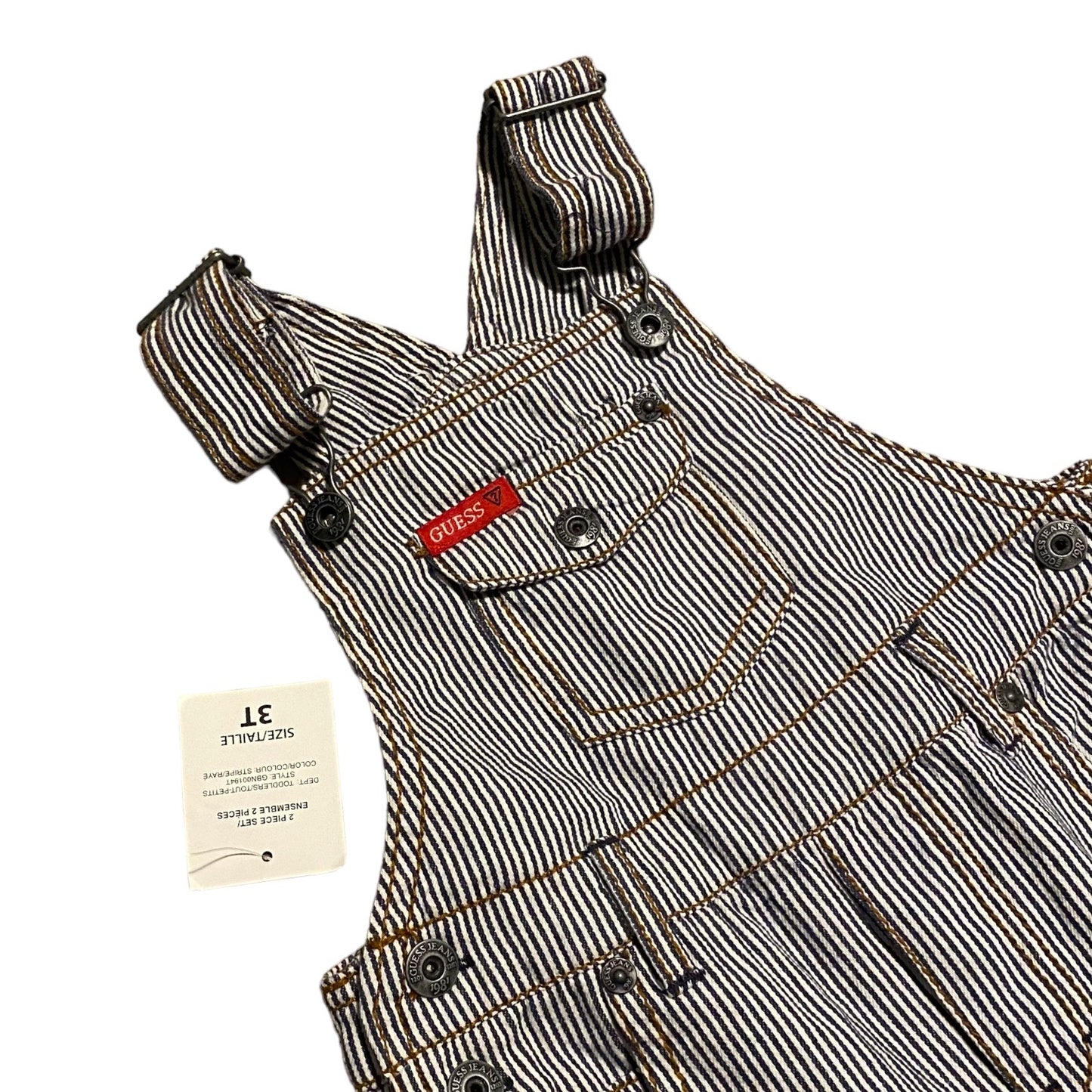 Striped Guess dungarees 2 years