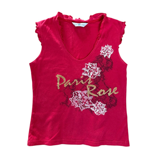 Vintage new look fuchsia pink tank top. Size 8-10 approx