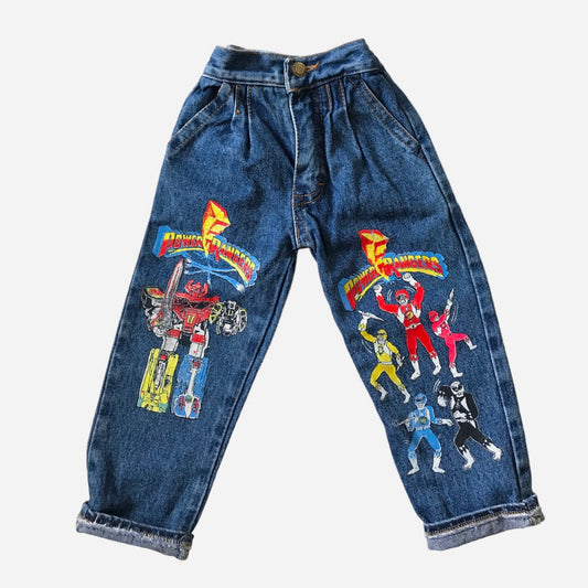 Vintage power rangers denim jeans. 18m - 2 years