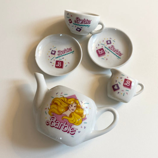 Vintage 90s ceramic tea set. As shown - One plate has a chip