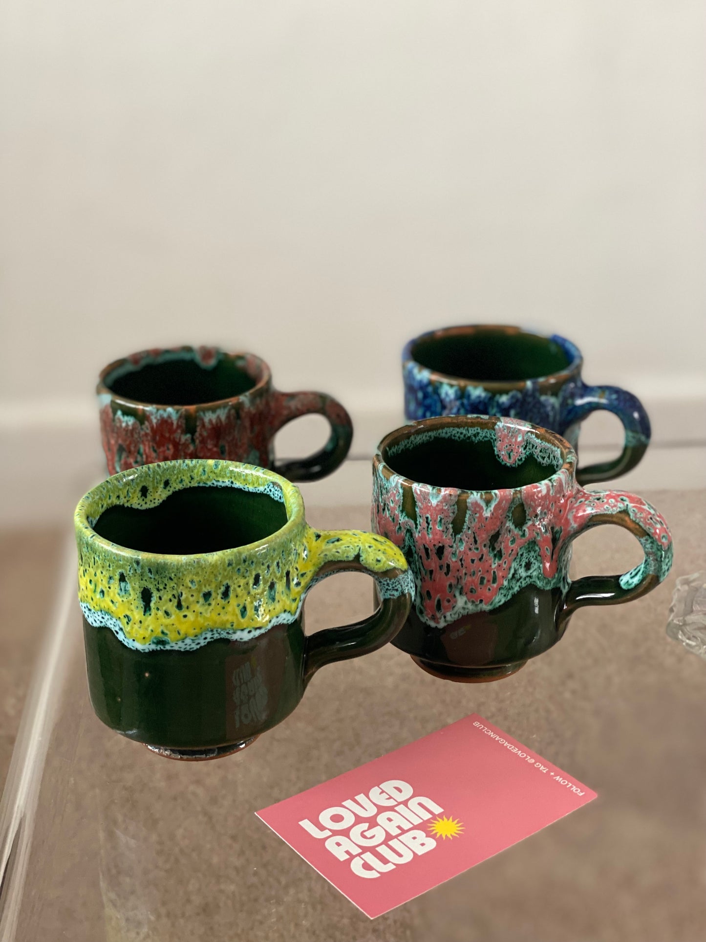 Set of 4 vintage medium size coffee mugs