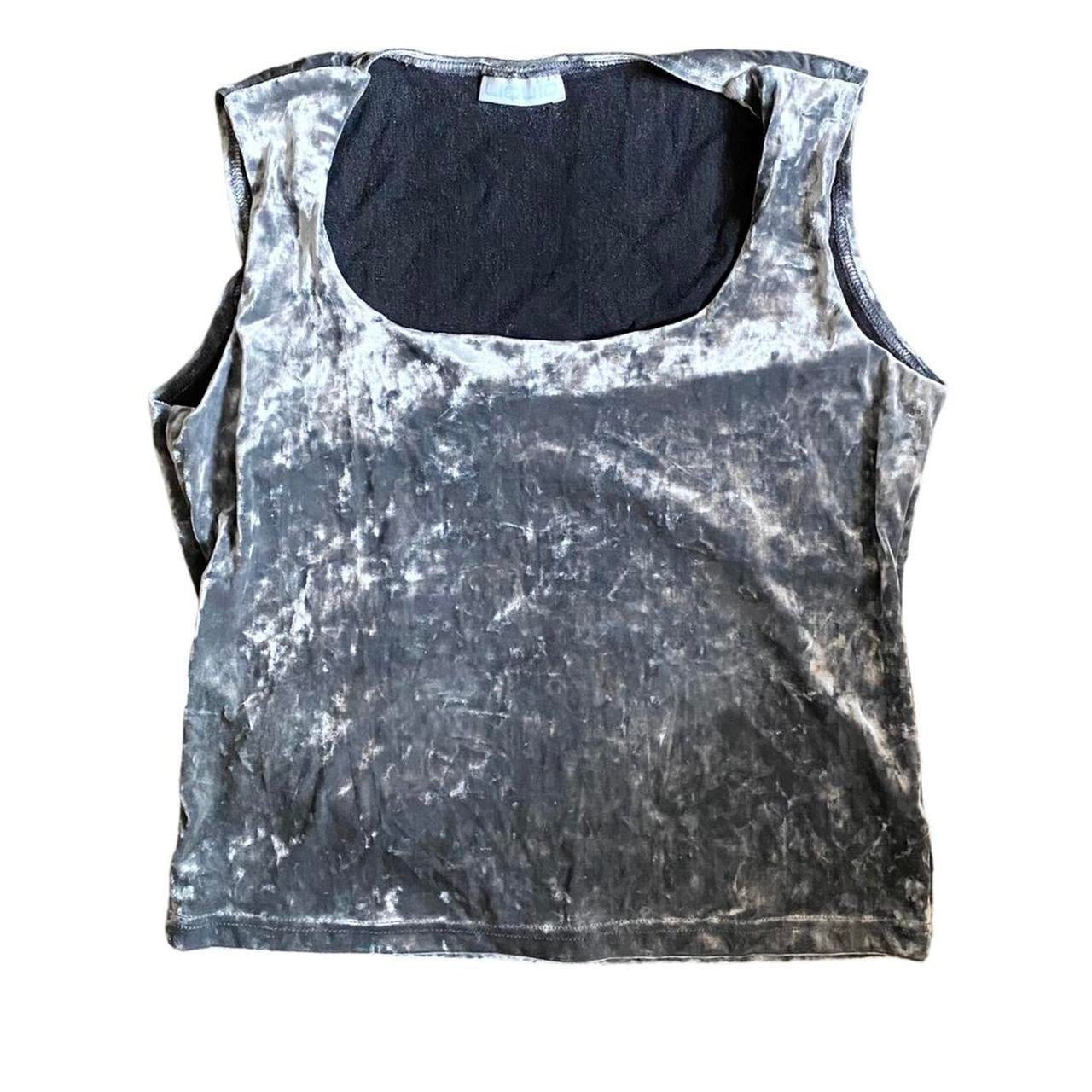 Velour Y2K silver liquid tank top size 10-12