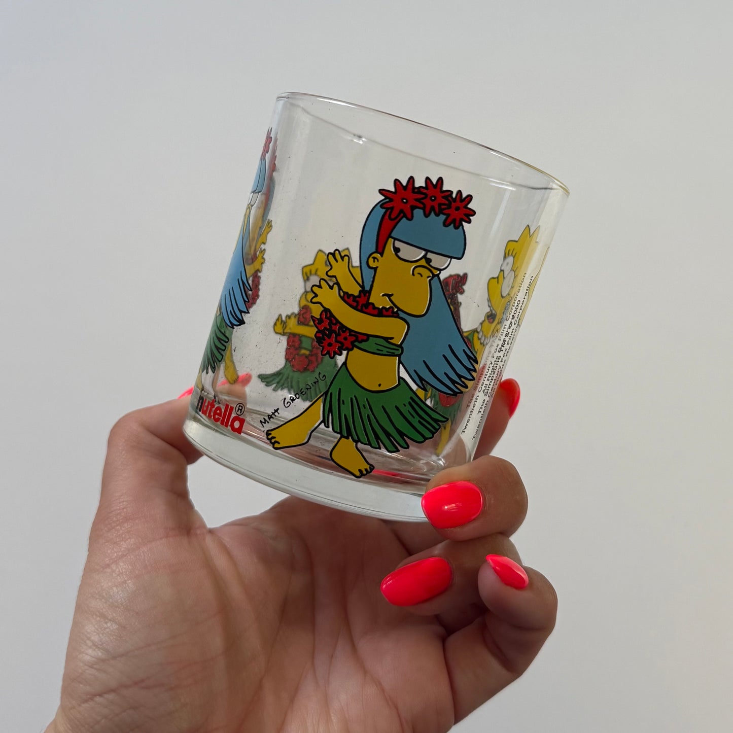 Vintage 2000 the simpsons Nutella glass tumbler