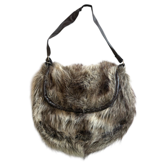 Y2K Vintage fluffy medium size shoulder bag carryall