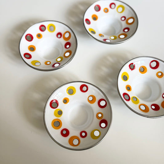 Vintage IKEA set of 4 enamel metal tea light candle holders.