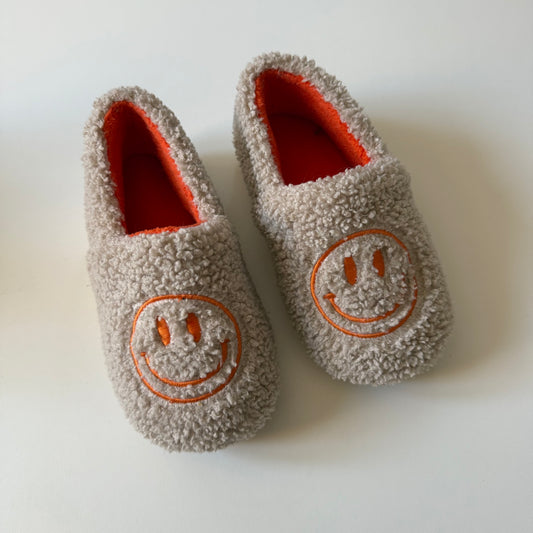 Smiley face slippers. Size 2