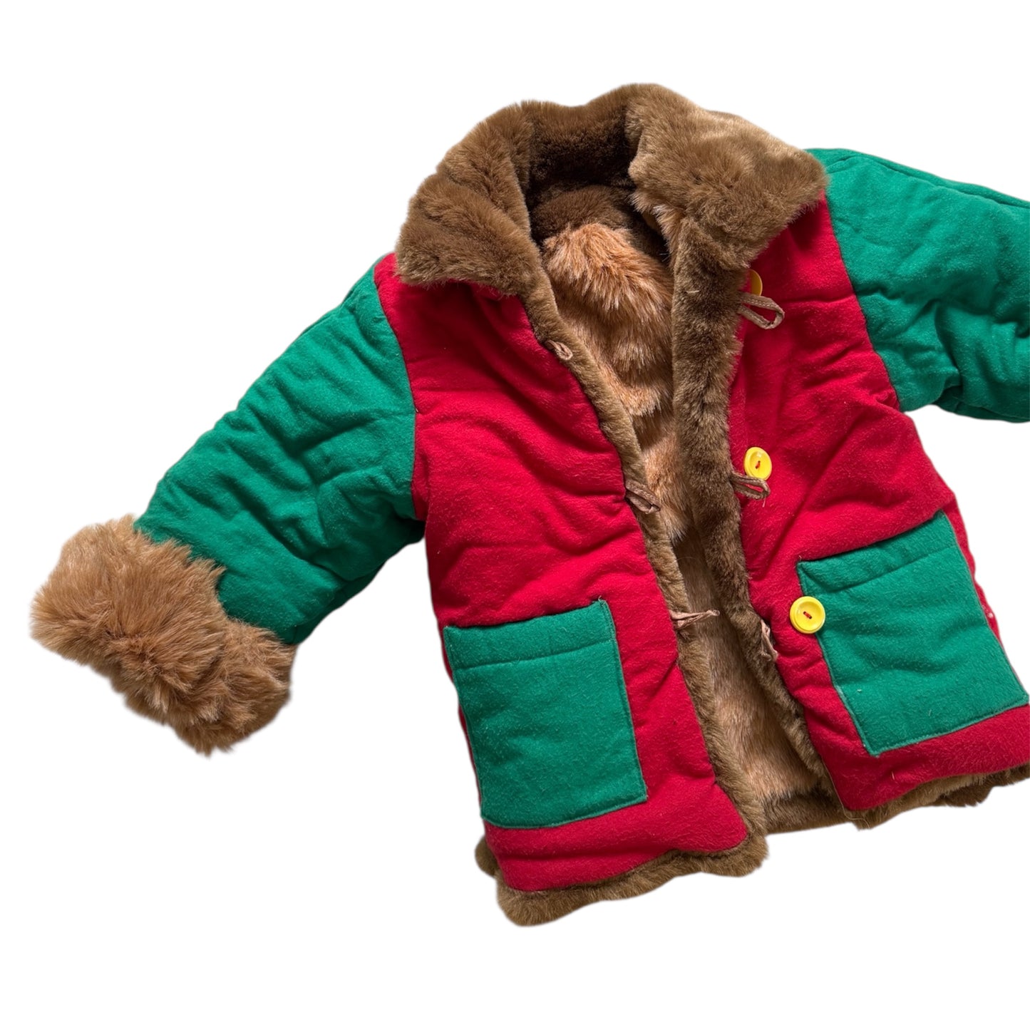 Vintage reversible fur coat with colour lock inside. Size approx 2 years