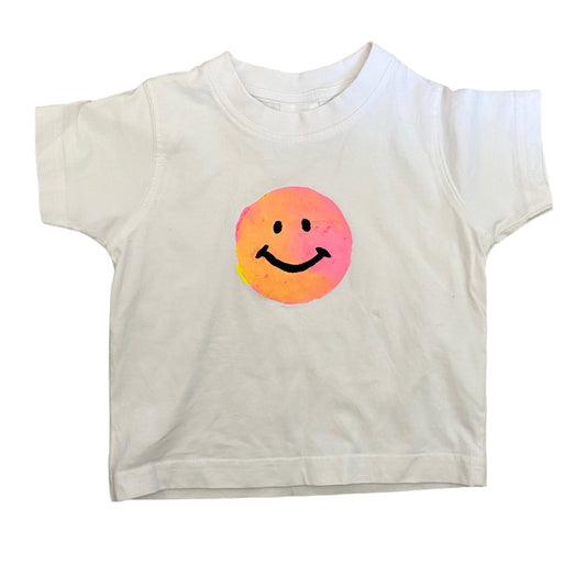 Reworked acrylic painted smiley face tshirt. 12-18 months