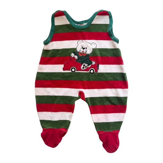 Vintage velour baby romper. Size 0-3 months