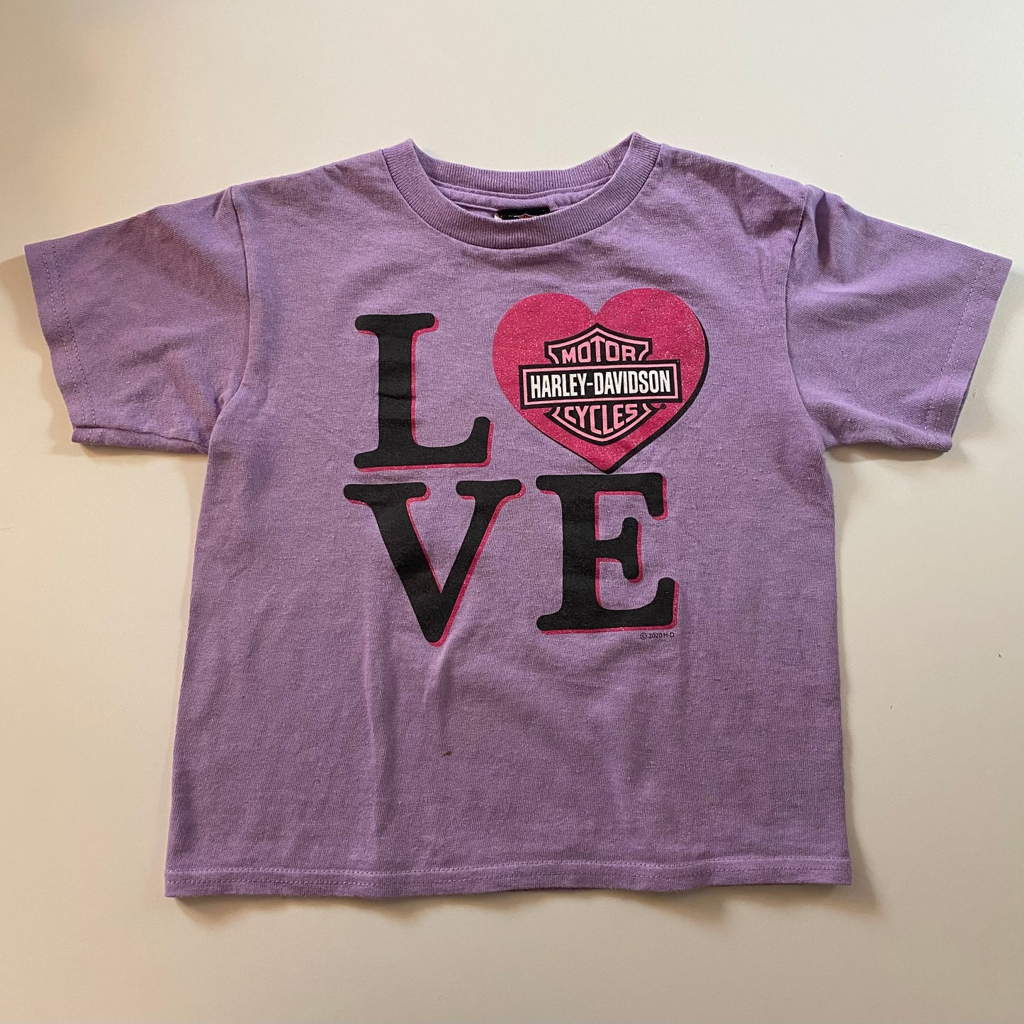 Purple Harley Davidson tshirt. Has slight mark on the front.Size 4T