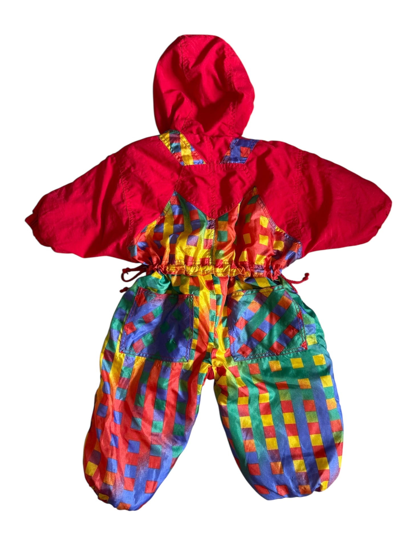 Vintage impidimpi colour block snowsuit. Has been sewn at the side. Size 2-3 years approx