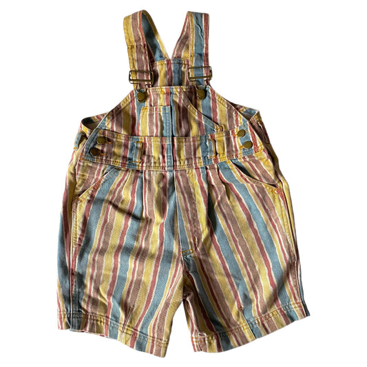 Vintage striped shortall dungarees approx age 2 years