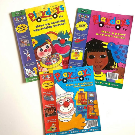 Set of 3 vintage 1993 Playdays magazines. Great vintage condition no drawings.
