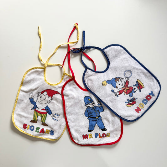 Vintage playskool set of 3 noddy & friends bibs