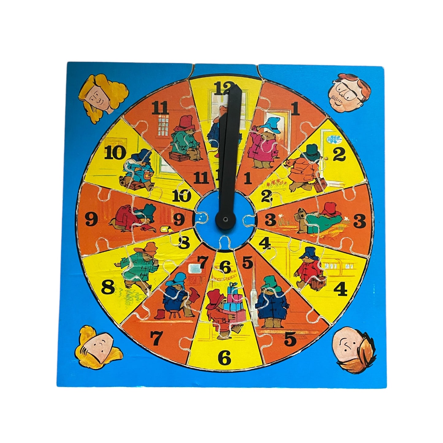 Vintage Paddington bear wooden clock puzzle 1977