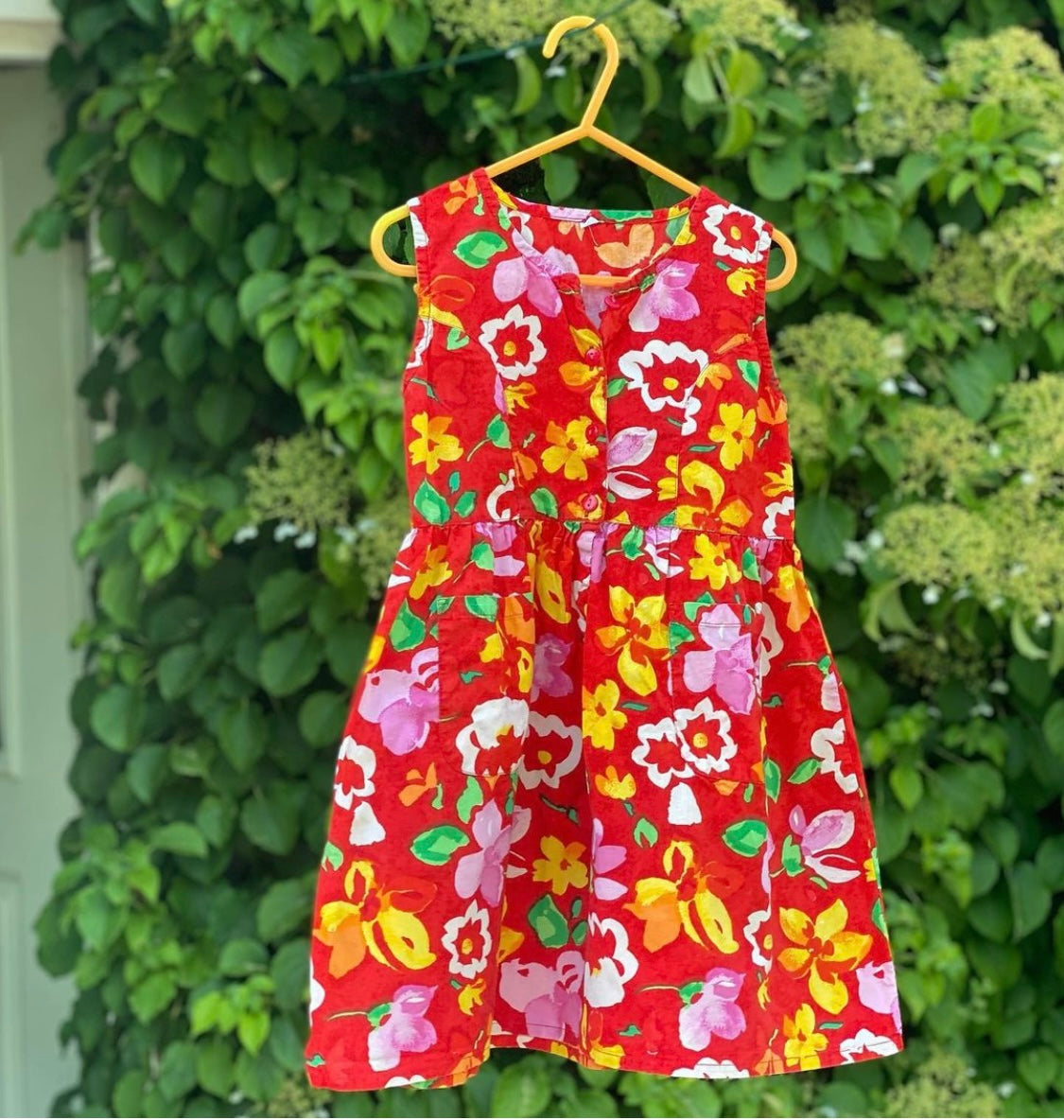 Vintage floral red dress age 3 years