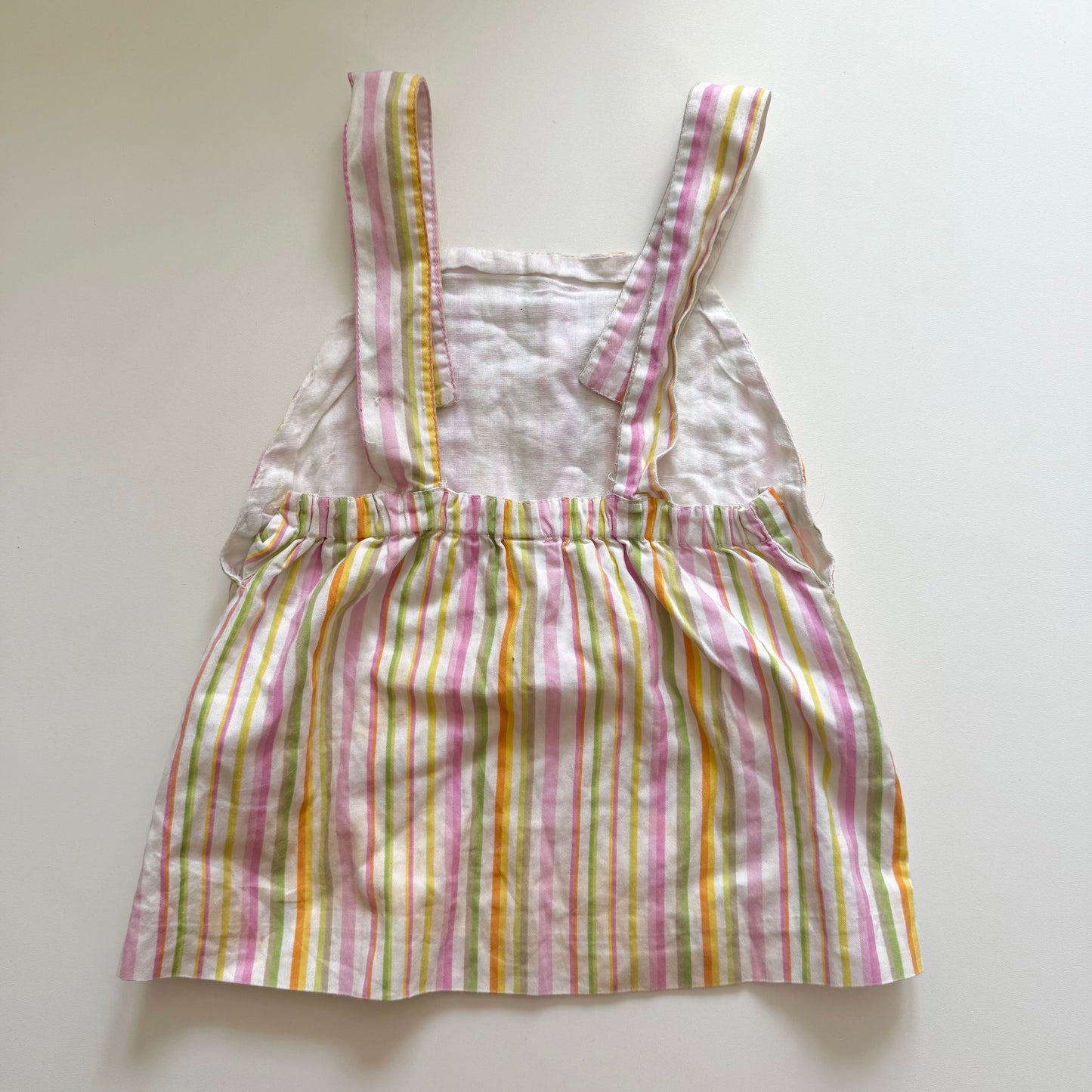 Vintage Y2K cotton striped dress. Size 6-9 months.