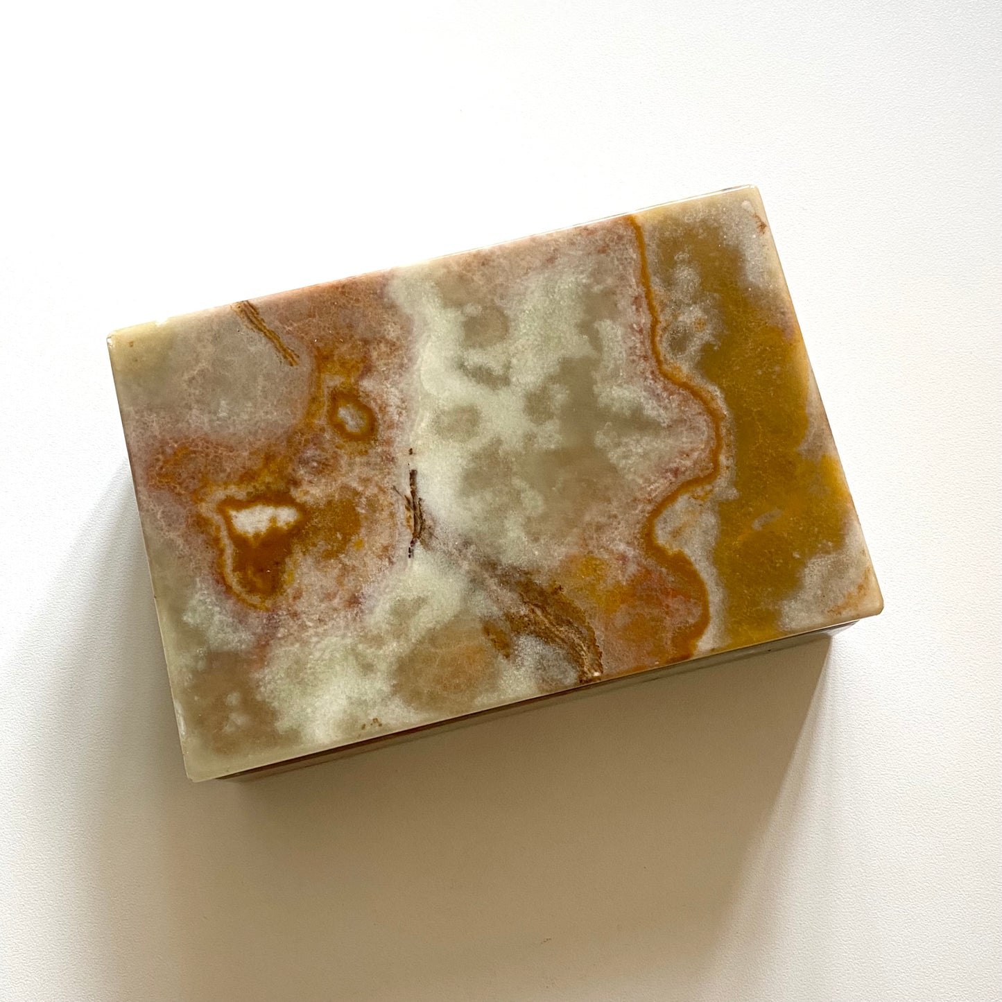 Vintage onyx marble jewellery box / tin