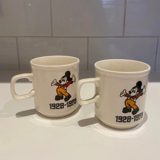 Vintage 1978 Mickey Mouse ceramic mugs