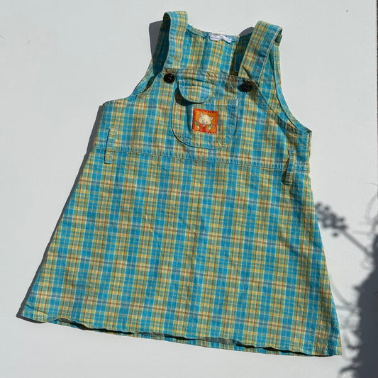Vintage cotton check print dress. Size approx 18 months