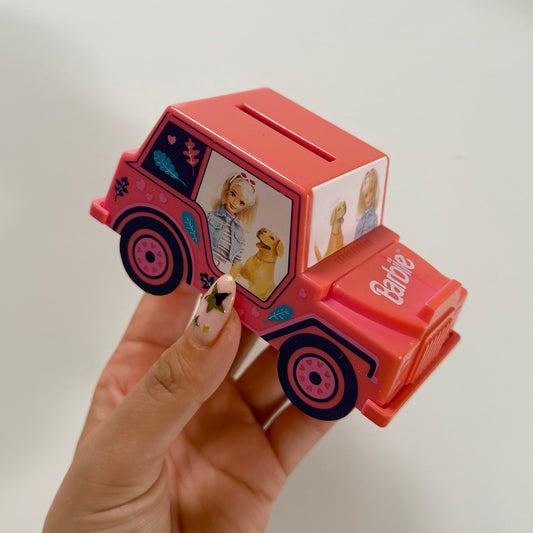 Vintage 1997  Barbie car moneybox. Has fading as shown.